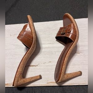 Lauren by Ralph Lauren cork like heels. Brown. Size 10. Rarely worn.